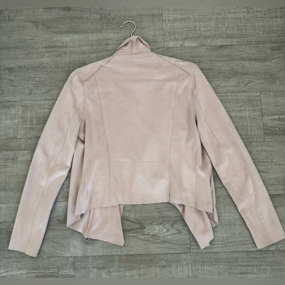New BLANKNYC Blush Pink Soft Faux Suede Zip Jacket Size Small